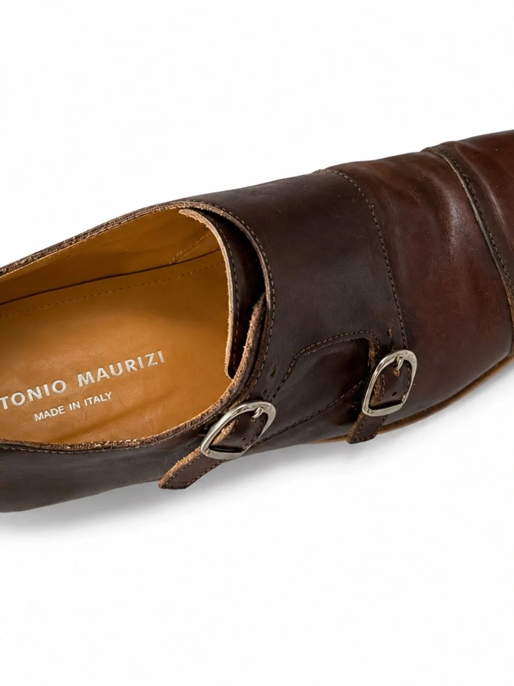 Antonio Maurizi Men's Double Monk Strap Oxfords in Dark Brown Leather